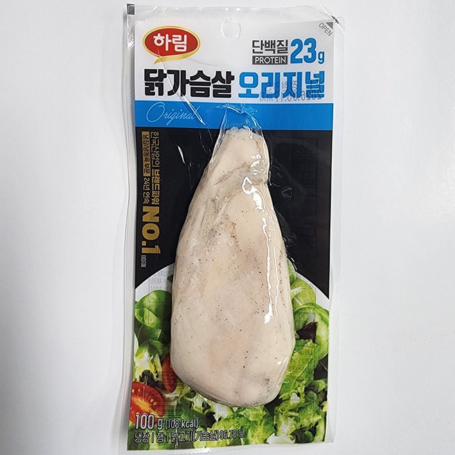 [하림] [냉장] 닭가슴살 오리지널, 100g, 20개