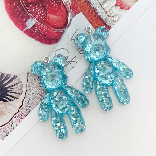 헤세드 NEW) 빅하리보 컬러 펜던트 에어팟 키링재료, 글리터블루, 1개