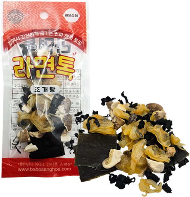 바보상회 라면 톡 해물 건더기 만능 토핑 조개 탕, 1개, 9g