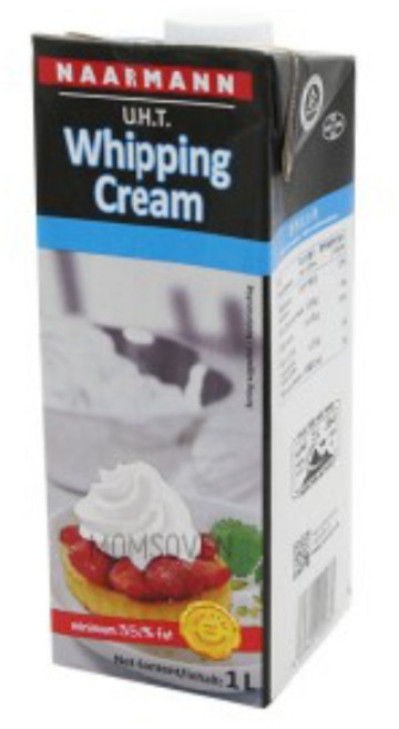 나르만 동물성 휘핑크림 1L (유지방 35.1%) (아이스박스포장), 1개