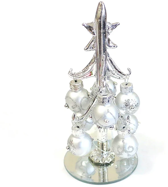 손으로 날 려 작은 실버 유리 크리스마스 장식 13cm 8Pcs 빛 할로우 공 펜 던 액세서리, 07 라이트 실버