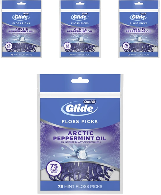 오랄비 글라이드 일회용 치실 아크틱 페퍼민트 오일 치실, 4개, 75개입 - 쿠팡