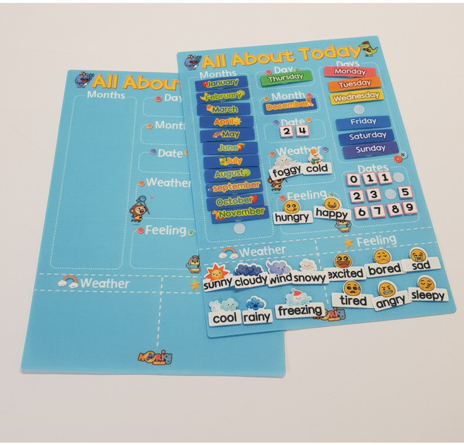 유아용 / 데일리루틴 영어교구 요일 날씨 필링 날짜 알파벳 교구, 1개