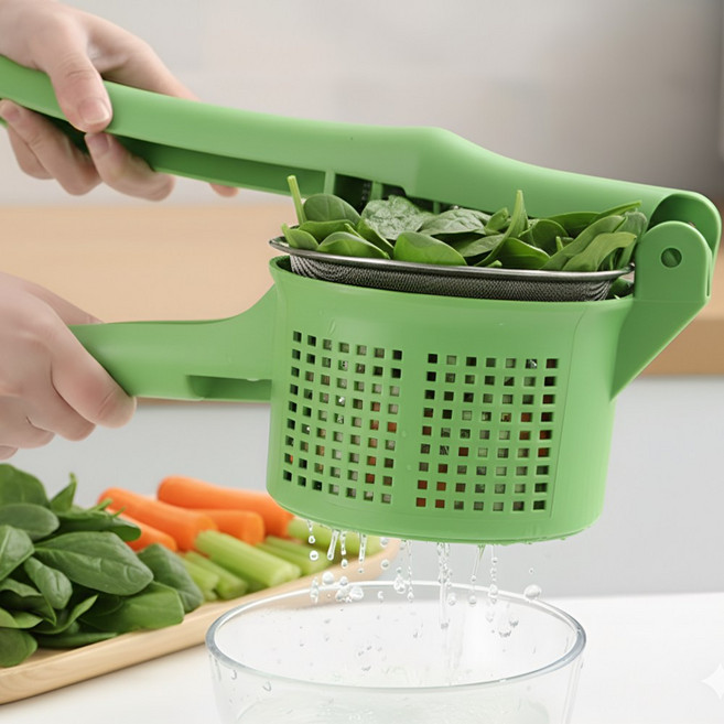 리빙홈 야채 물기 제거 짤순이 탈수기, 1개, 에코 그린