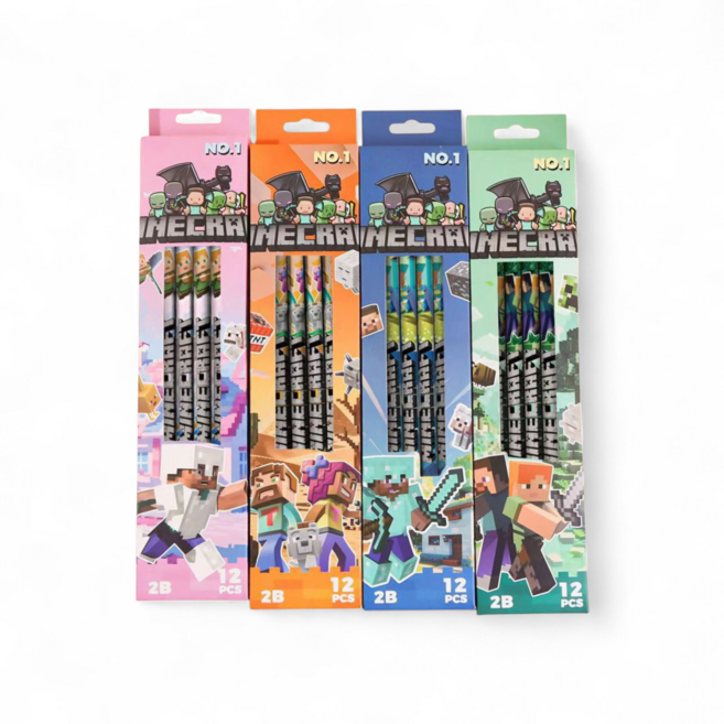 [현투몰] 마인크래프트 연필 지우개 문구세트 신학기 입학식 어린이집 유치원 단체선물, 1팩, 그린