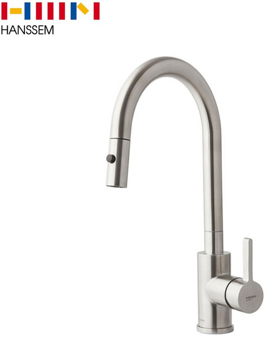 한샘 프리미엄 입수전 HS610S 스텐 니켈 무광 주방수전 교체 수도꼭지, 1개
