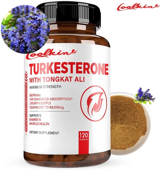 통캇 알리 + 투르케스테론 - 에너지 증진 지구력 향상 에너지 및 근육 건강 지원 - 건강 보조 식품, 1개, 120정 - 쿠팡