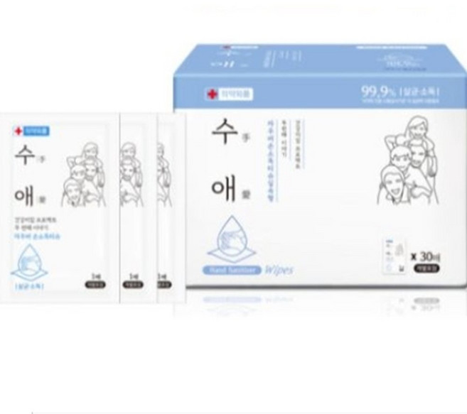 자우버 수애 손 소독 티슈 리필형 30매 1팩, 1개
