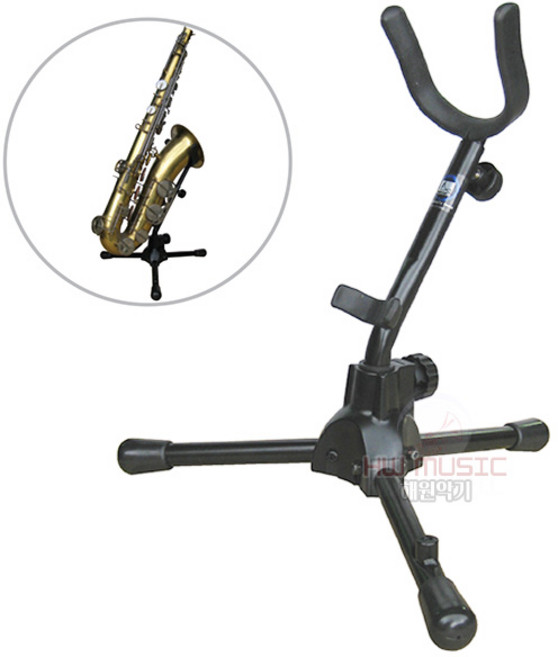 정우 색소폰 스탠드 거치대 받침대 알토 테너 AUREUM-SS702, 블랙, 1개