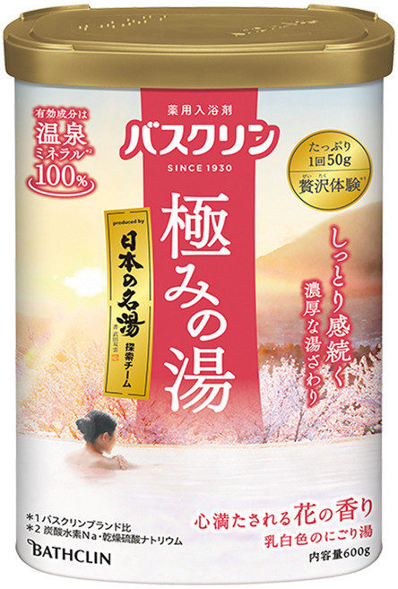 NEW 바스크린 키와미노유 플로랄 600g 온천 입욕제 반신욕, 1개