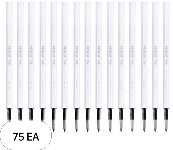 누사인 NS552/NS554 전용 볼펜 리필심 0.5mm NS555 3p, BLACK, 75개