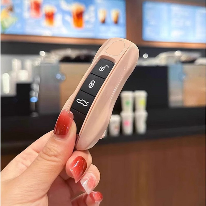 PRC 포르쉐 호환 키케이스 차키 키링 자동차 키홀더, B타입, 7_핑크