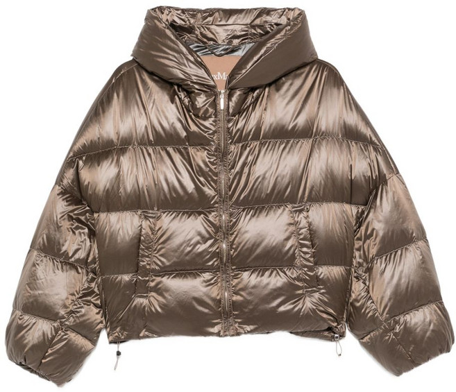 막스마라 스페이스 퀼팅 후드 재킷