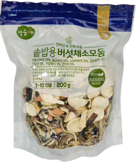 일품채 솥밥용 버섯 채소 모둠, 1개, 200g