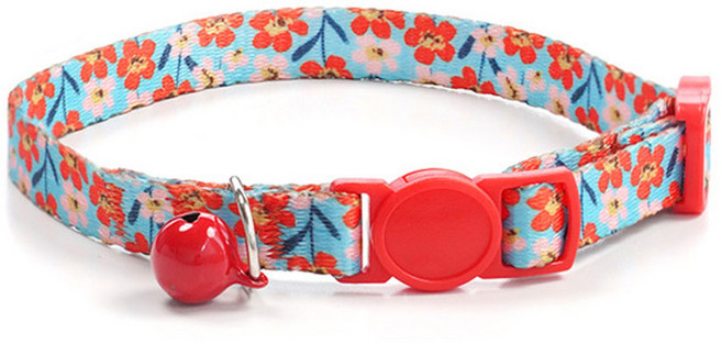 하니펫 반려동물 예쁜 칼라 방울 목걸이, 1개, 봄꽃
