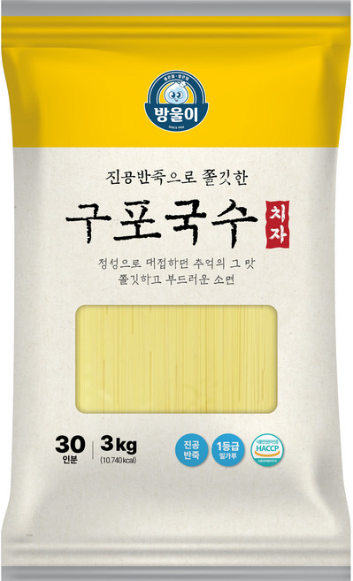 구포국수치자 3kg 방울이표 진공반죽 식당 대용량, 1개