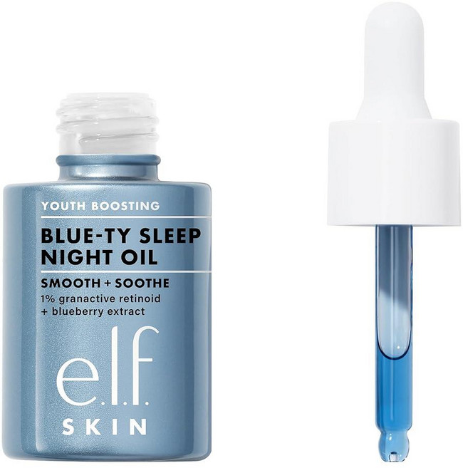E.l.f. SKIN Youth Boosting Blue-ty Sleep 나이트 오일 부드러운 오버나이트 페이스 잔주름 및 고르지 않은 질감 처리 경량 비건 동물 실험 없, E.l.f. SKIN Youth Boosting Blu