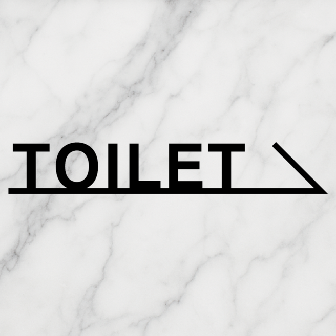 연스튜디오 아크릴 화장실 방향 안내 표지문구, 1개, 우측 무광흑색