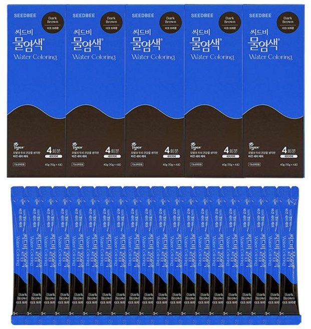 씨드비 물염색 프리미엄 시즌2 20회분, 미디엄브라운 20회, 1개