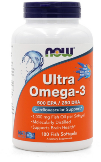 나우푸드 울트라 오메가 3 500 EPA & 250 DHA 1000mg 피쉬 소프트젤, 180정, 4개