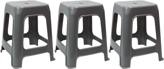 대원리빙 튼튼한 고하중 플라스틱 의자 3P, 그레이 의자, 3개