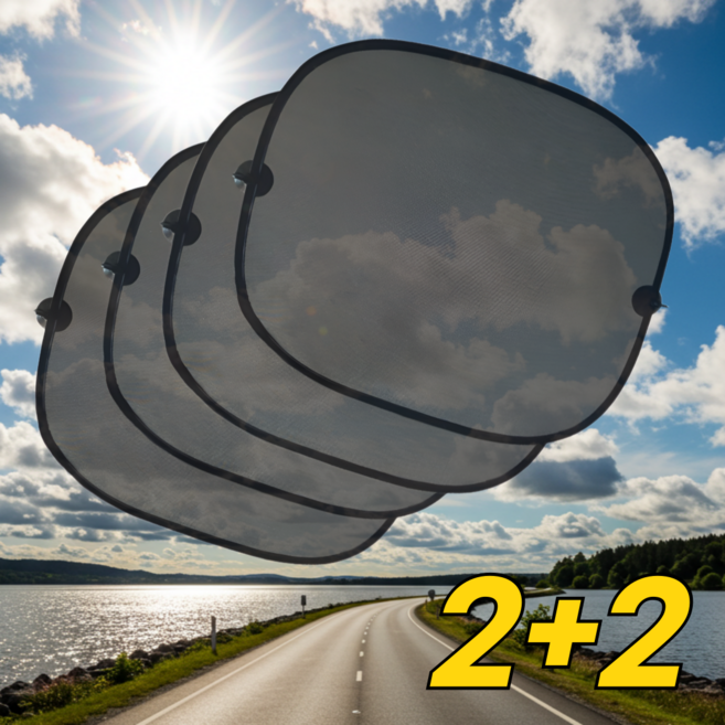 선쉐이드 차량용 흡착 햇빛가리개 2+2, 블랙, 4개