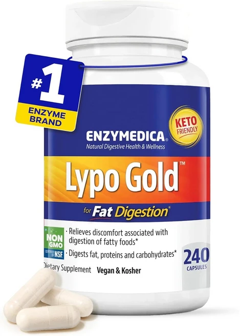 Enzymedica Lypo Gold For Fat Digestion 엔자이메디카 리포 골드 팻 다이제션, 240정, 2개 - 쿠팡