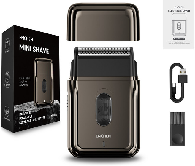 엔첸 포일 레이저 전기면도기, 블랙, MS003