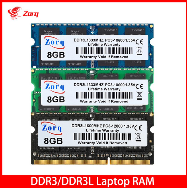 DDR3 DDR3L 4GB 8GB 노트북 메모리 Ram PC3L 1.35V 1066 1333 1600Mhz PC3 1.5V 8500 10600 12800 204Pin S, 16 DDR3L 8G 1600 1.35, 1개