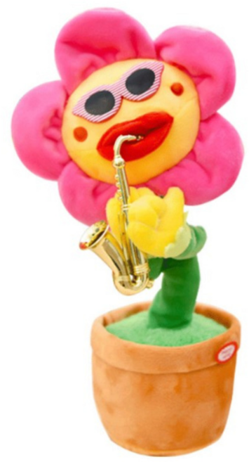 다다랜드 말하는 선인장 작동인형, 35cm, 해바라기핑크, 1개