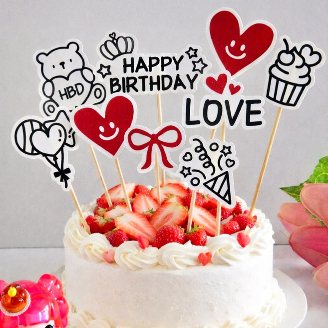 생일 드로잉 토퍼 10종세트, 1개, 기본