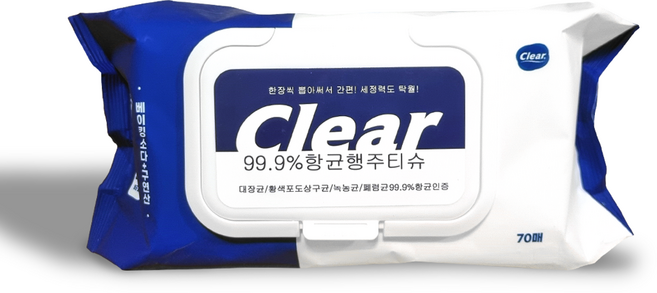 클리어 항균 행주 물티슈, 10개, 70매입, 60g