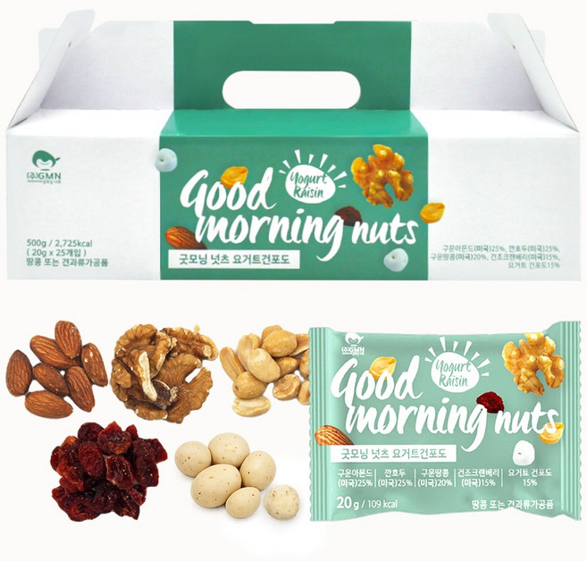 굿모닝너츠 하루한줌견과 건포도요거트, 없음, 500g, 1개