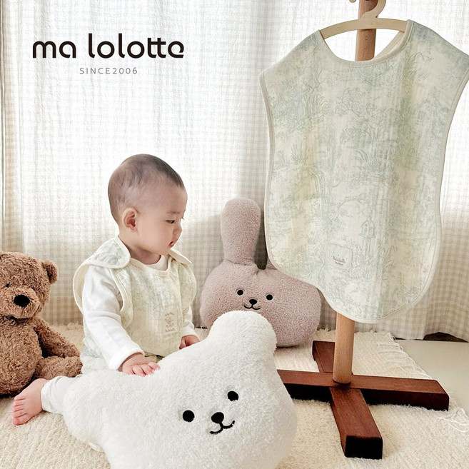 마롤로뜨 엄마 턱받이 수유 앞치마 가리개 가운 트림패드 침받이 조끼, 민트_뜨왈드주이 수유앞치마, 1개, 1개입