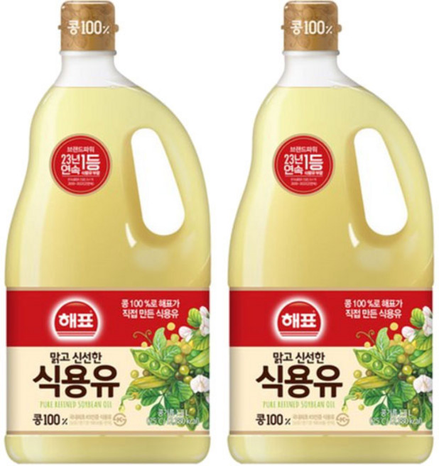 사조 해표 콩기름 식용유, 1.5L, 2개