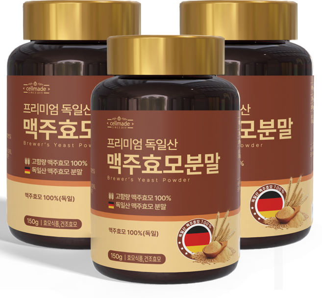 순수 100% 맥주효모 분말 가루 독일산 HACCP 식약청인증, 3개, 150g