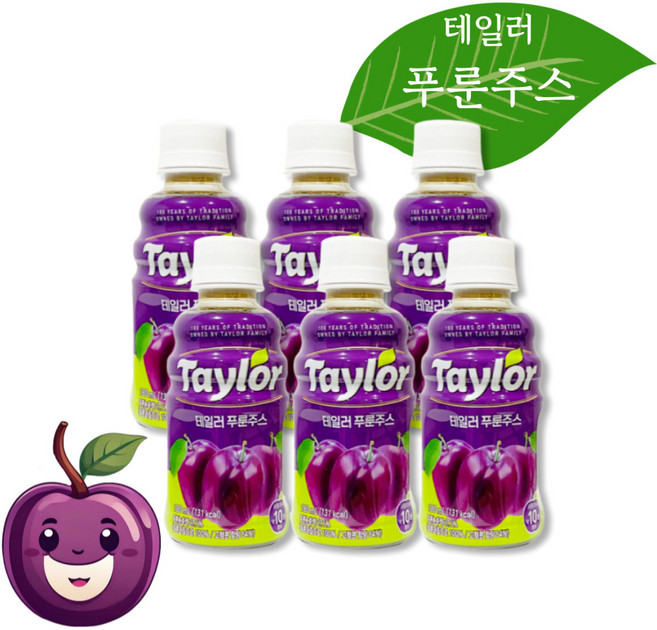 푸룬주스 임산부 어르신 장운동에 도움되는 과일주스, 180ml, 6개