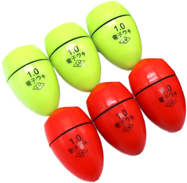 전자구멍찌 전자찌 구멍찌 바다낚시 전자고리찌, 1.5호, 오렌지, 6개