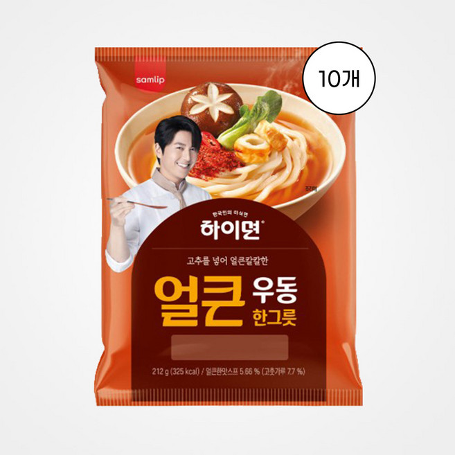 [삼립] 하이면 얼큰 우동 한그릇 212g 10개