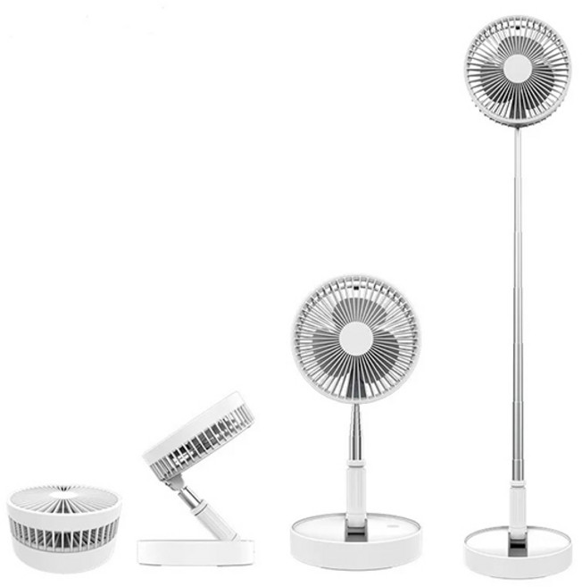 캠핑 선풍기 무선 충전식 안테나식 각도조절 회전형 길이조절 낚시 등산, 레인보우LED선풍기