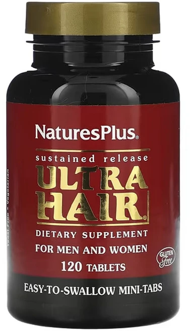 NaturesPlus 네이처스 플러스 남녀 공용 울트라 헤어 Ultra Hair, 120정, 1개 - 쿠팡