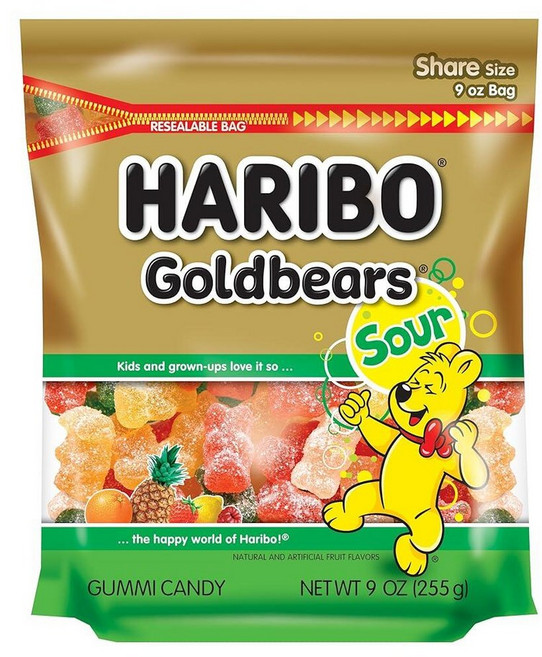 HARIBO 구미 캔디 트윈 스네이크 스위트 앤 사워 젤리 캔디 235.3g(8온스) 재밀봉 가능한 공유 사이즈 스탠드업 백 부드럽고 쫄깃한 스낵 다양한 과일 맛, 1, 255g