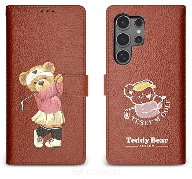 테디 베어 골프 디자인 다이어리 갤럭시 케이스