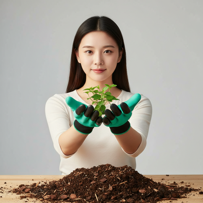 원예용 갈고리 손톱장갑 정원 가꾸기 심기 땅파기용 다목적 작업장갑 1켤레, 1개