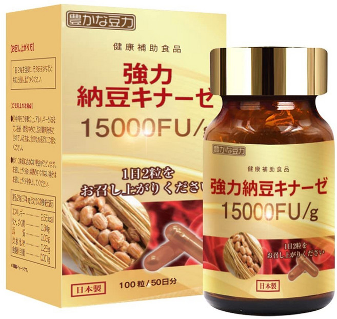 나토키나제 일본 낫토키나제 15000FU 효소 나토 100정 50일분, 1개, 50정