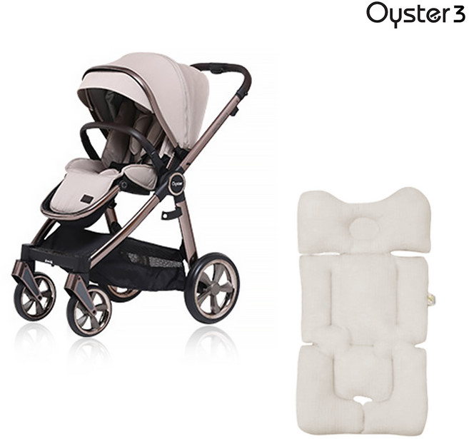 오이스터3.4 플러스 유모차 신생아 이너시트 클래식 신생아 디럭스, 오이스터3/4 전용 양면유모차라이너-베이지, 1개
