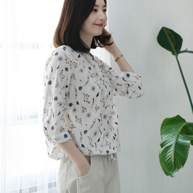 웬디즈갤러리 [웬디즈갤러리]메리 플라워 끈 남방 NSH009