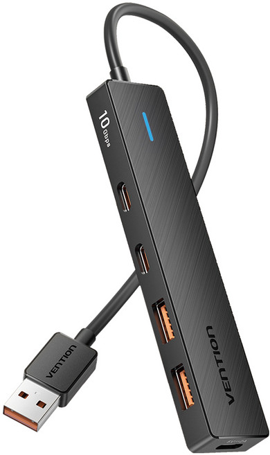 벤션 USB 3.2 10Gbps 2C 2A USB 멀티 허브, 1개, 블랙