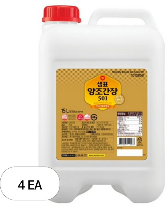 샘표 양조간장 501, 4개, 15L