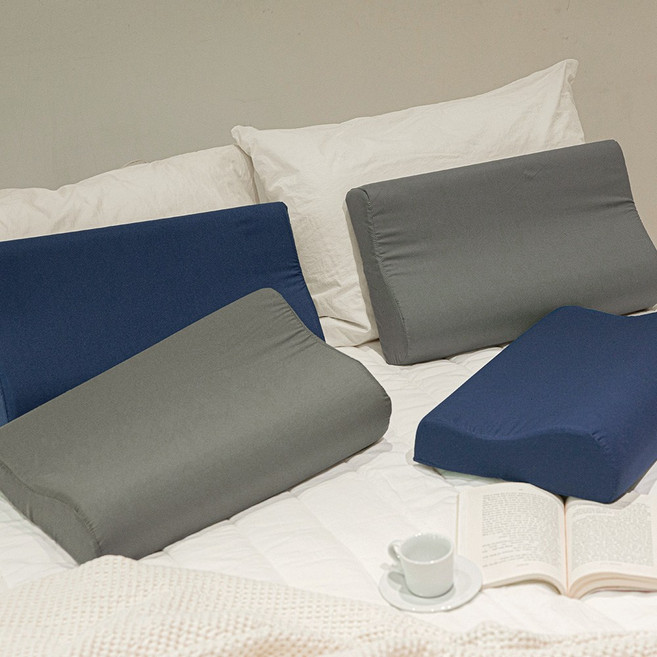 목편한 3D 메모리폼 베개 + 베개커버, 그레이, 1개